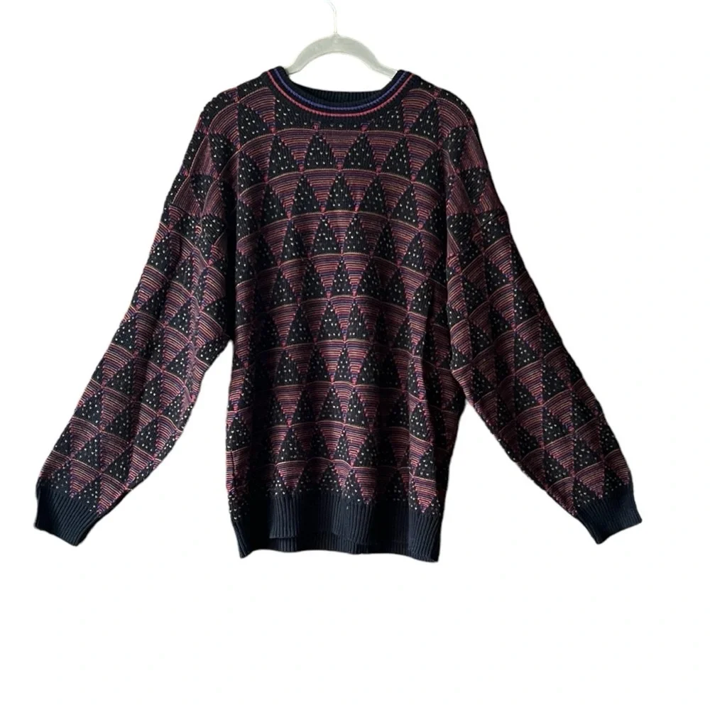 Vintage Robert Bruce Geometric Triangle men’s sweater. Size L